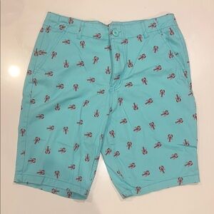 Carbon Turquoise Lobster Pattern Men's Shorts